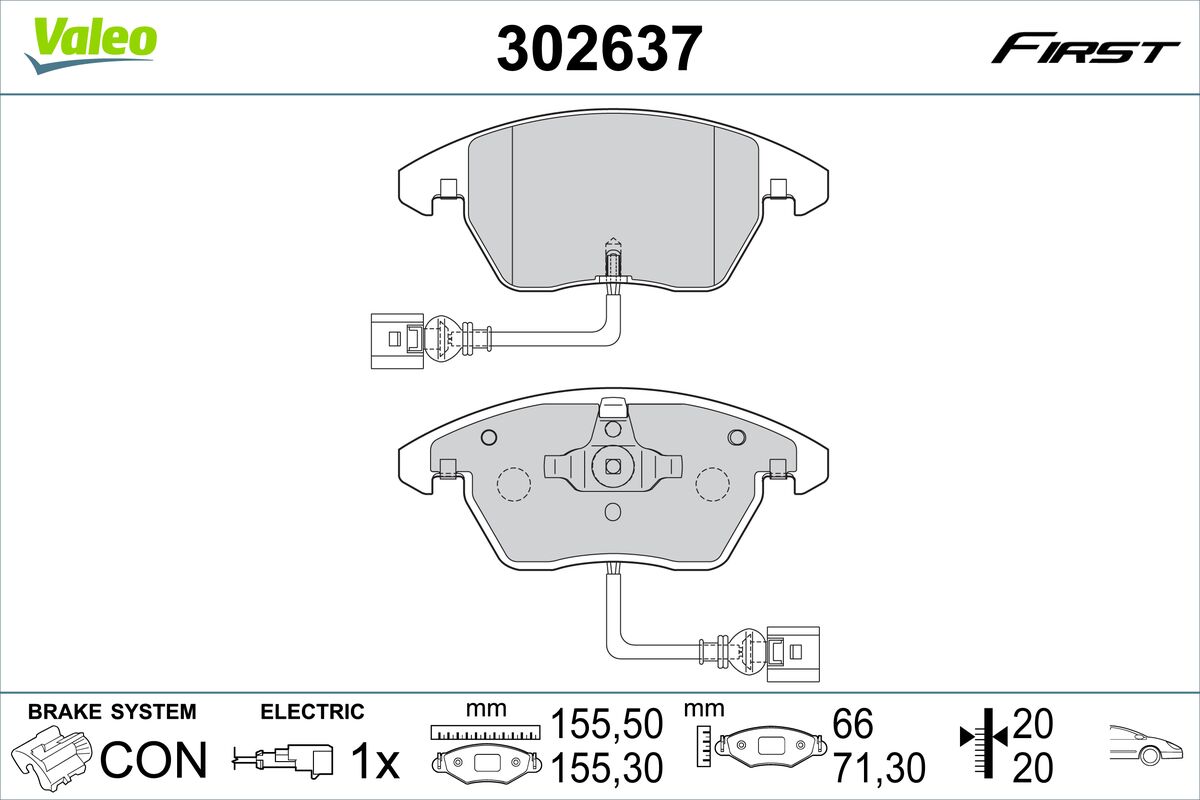 Set placute frana,frana disc 302637 VALEO